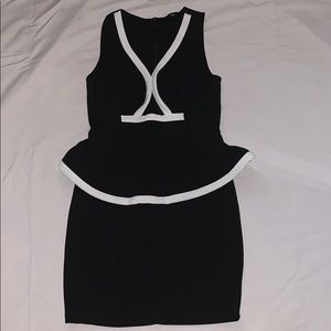 Black preplum dress